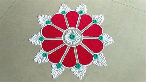 Latest easy and small rangoli design - YouTube