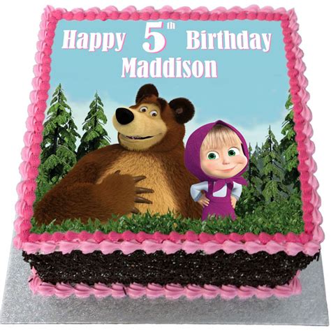 Masha and Bear Birthday Cake - Flecks Cakes