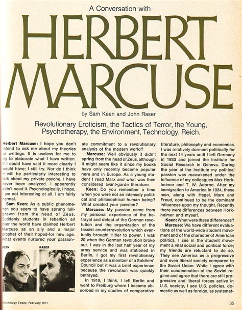 1971 Psychology Today interview with Herbert Marcuse