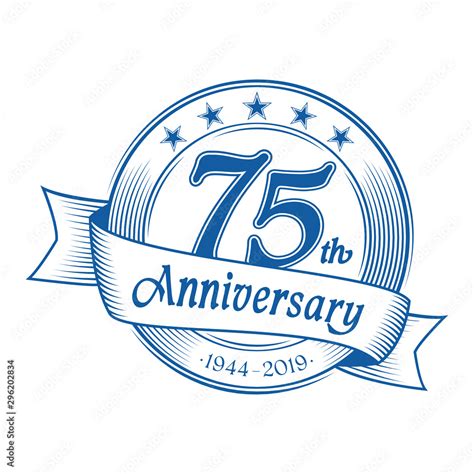 75th anniversary design template. 75 years celebration logo. Vector and illustration. Stock ...