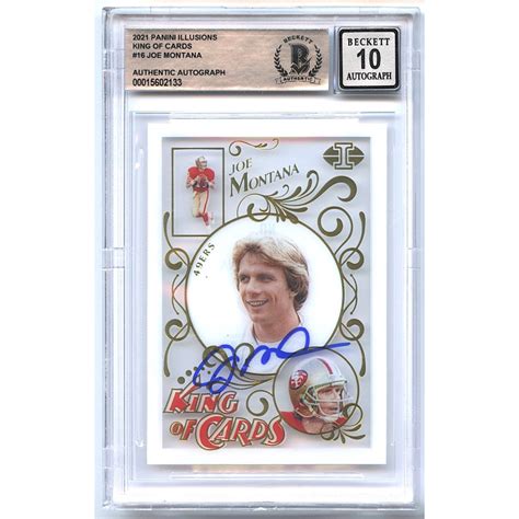 Joe Montana Signed 2021 Panini Illusions King of Cards #16 (Beckett ...