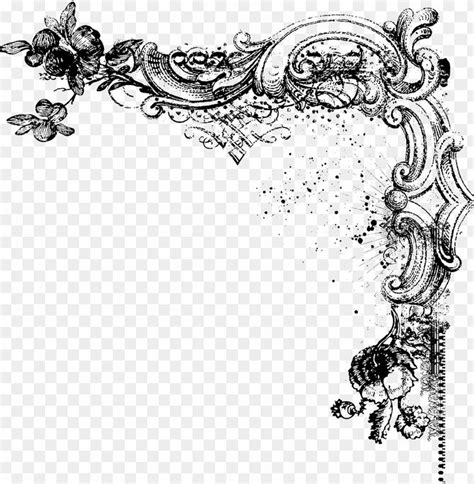 Jpg Black And White Stock Decorative Page Borders Vintage - Vintage ...