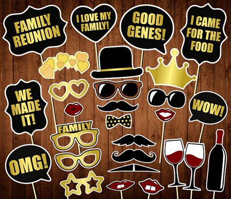 Family Reunion Photo Booth Props - Printable PDF - Family Party Ideas ...