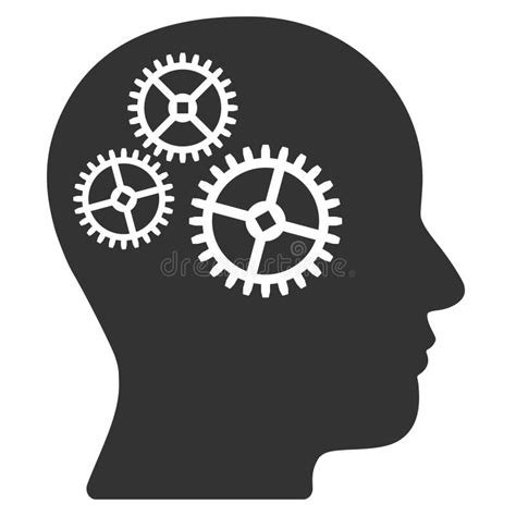 Brain Gears Vector Icon stock vector. Illustration of analytics - 128022453