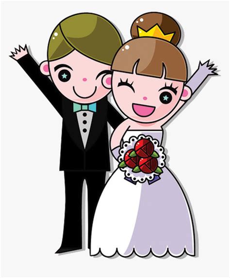 Clip Art Bride Marriage And Groom - Cartoon Wedding Png, Transparent ...