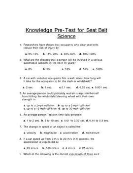 Seat Belt Science Science Lab (seatbelt physics motion car crash force)