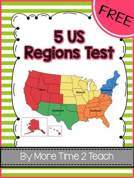 FREE- 5 US Regions Map Test by More Time 2 Teach | TPT