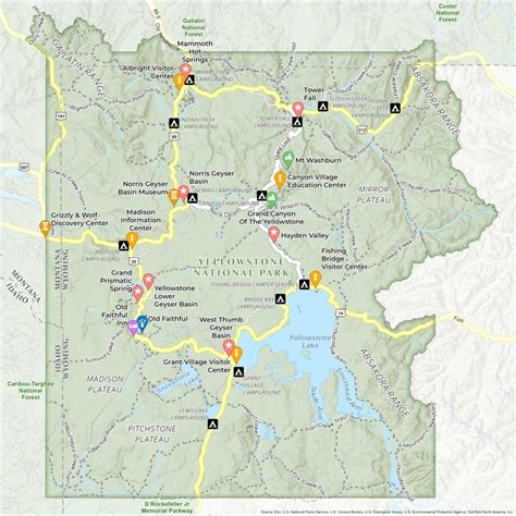 Yellowstone National Park Map - GIS Geography