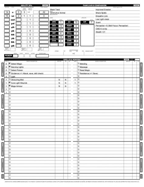 Pathfinder Character Sheet Printable | Porn Sex Picture