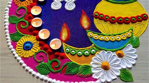 #1386 Diwali special rangoli ||navratri rangoli designs || satisfying ...