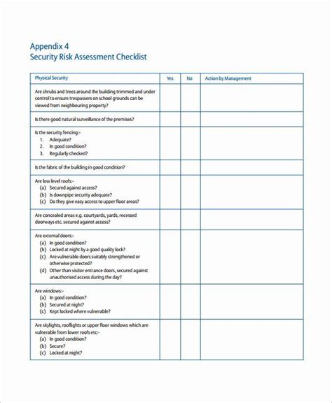 Physical Security Survey Checklist