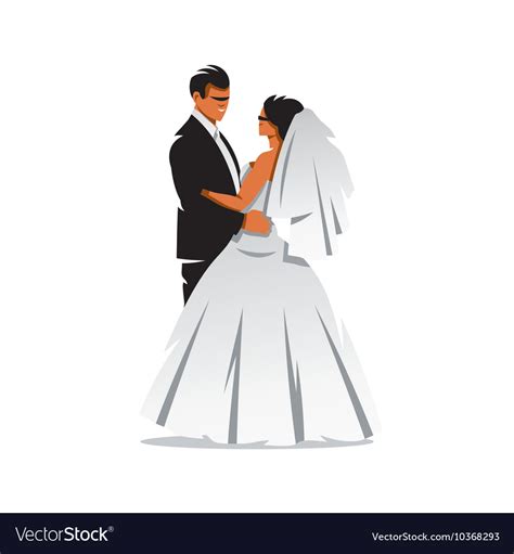 Bride and groom cartoon Royalty Free Vector Image