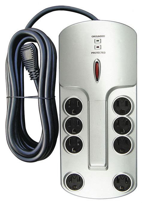 POWER FIRST Surge Protector Outlet Strip, 8 Total Number of Outlets ...