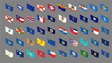 Flags Of The 50 States Of United States (Part 3 Of 4) Stock Footage ...