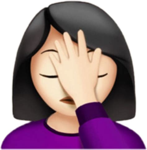 Crossed Arms Emoji Png Graphic Download - Facepalm Emoji Png