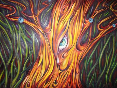 Abstract Art Tree On Canvas Painting by Natasha Russu - Pixels