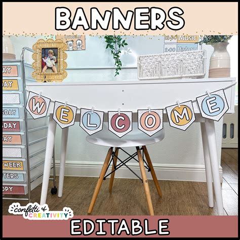 Editable Classroom Welcome Banner Neutral Classroom Decor Classroom ...