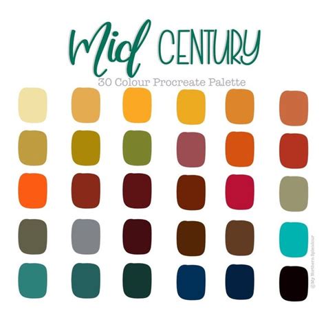 Mid Century Color Palette | Retro color palette, Modern color palette ...