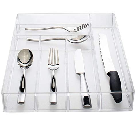 Clear Plastic Silverware and Utensil Organizer