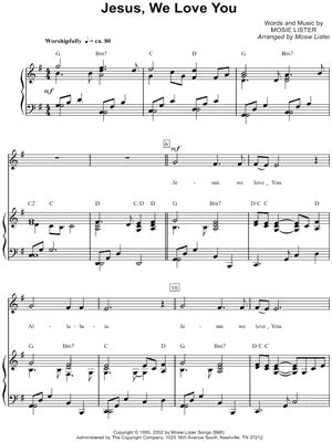 "Jesus, We Love You" Sheet Music - 1 Arrangement Available Instantly ...