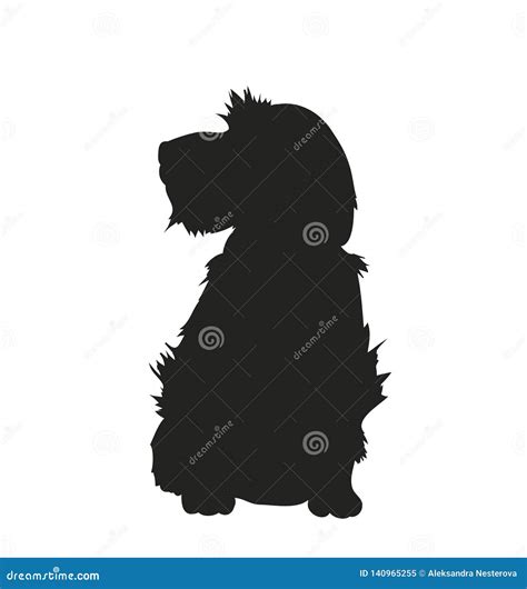 Dog Sitting Silhouette, Vector | CartoonDealer.com #140965255