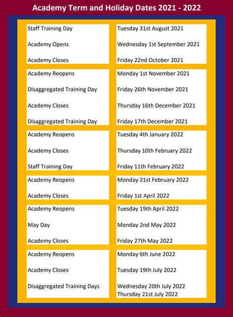 Term Dates - Don Valley Academy