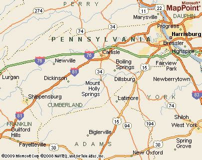 Mount Holly Springs, Pennsylvania Area Map & More