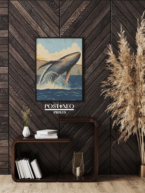 PRINTABLE Artwork of Breaching Whale, Hawaiian Humpback Whale, Hawaii ...