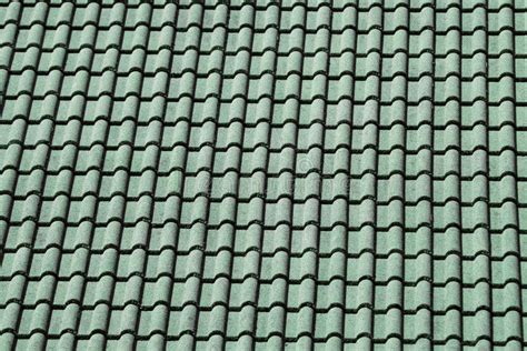 Decorative Green Tiles on the Roof Stock Image - Image of decor, line ...