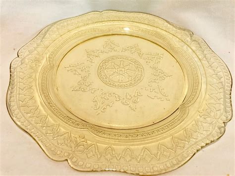 Vintage Patrician Yellow Depression Glass Serving Plate, Federal Glass Co