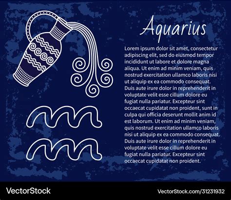 Aquarius horoscope and astrology zodiac sign Vector Image