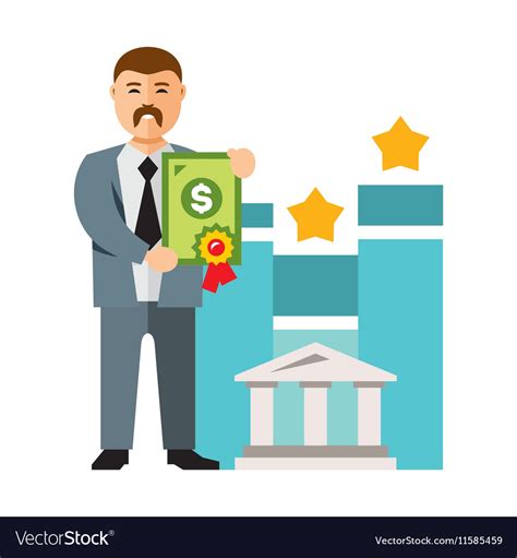 Bank loan flat style colorful cartoon Royalty Free Vector