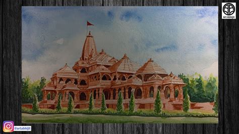 Ayodhya Ram Mandir Drawing How To Draw Ram Mandir In Ayodhya Shri Ram ...