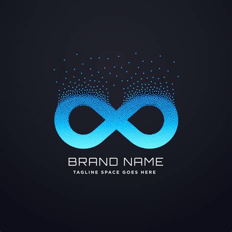 digital infinity logo design with florating particles | Logo design ...