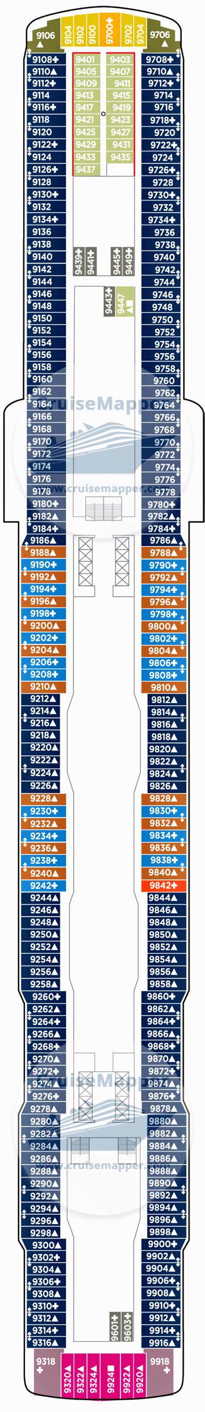Norwegian Bliss deck 9 plan | CruiseMapper