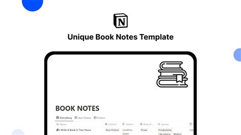 Notion template: Unique Book Notes Template Notes Template, Journal ...