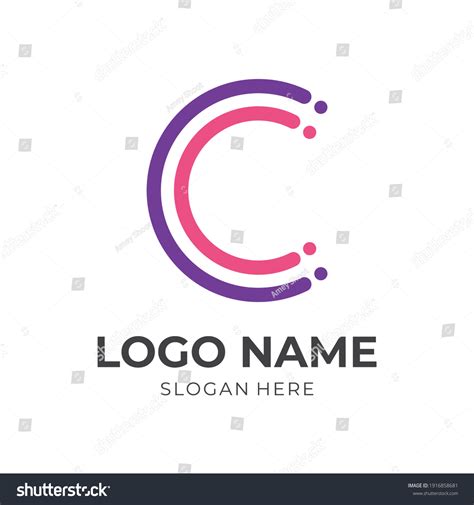 Letter C Logo Template Flat Pink Stock Vector (Royalty Free) 1916858681 ...