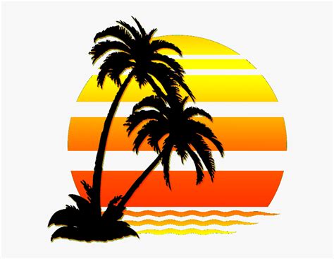 #palmtree #water #sunset #silhouette #sun #aesthetic - Palm Tree Beach ...