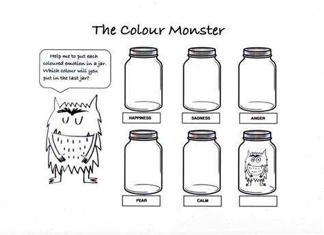 The Colour Monster - fun, printable colouring sheet with activity in ...