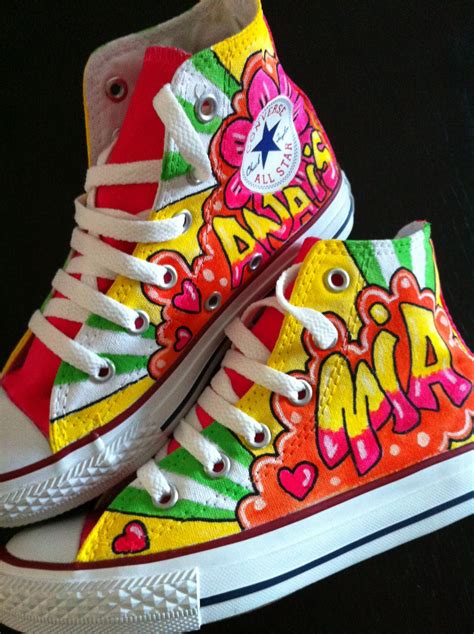 GIRLY CUSTOM PAINTED GRAFFITI NAME CONVERSE FROM £50 X | Painted shoes ...