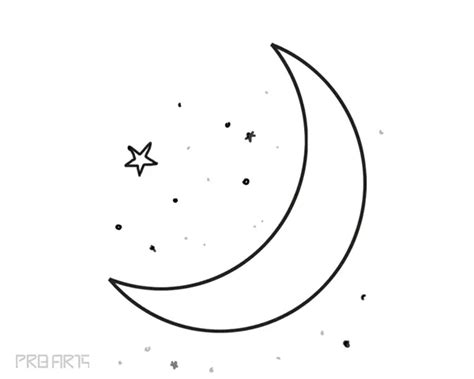 Moon Drawing - How to Draw a Moon for kids - PRB ARTS