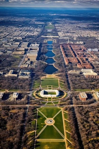 Premium AI Image | Aerial view of the national mall and monuments ...