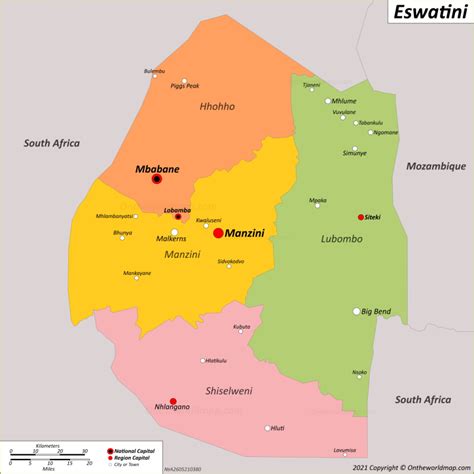 Eswatini Map | Detailed Maps of Kingdom of Eswatini (Swaziland)