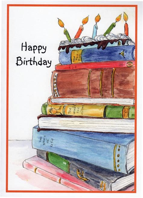 Birthday Book Cake. Stack of Books Candles Birthday Cake - Etsy