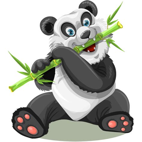 Panda eating bamboo | Free SVG