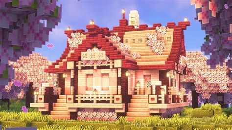 Minecraft - How to Build a Cherry Blossom Survival House (1.20) - YouTube