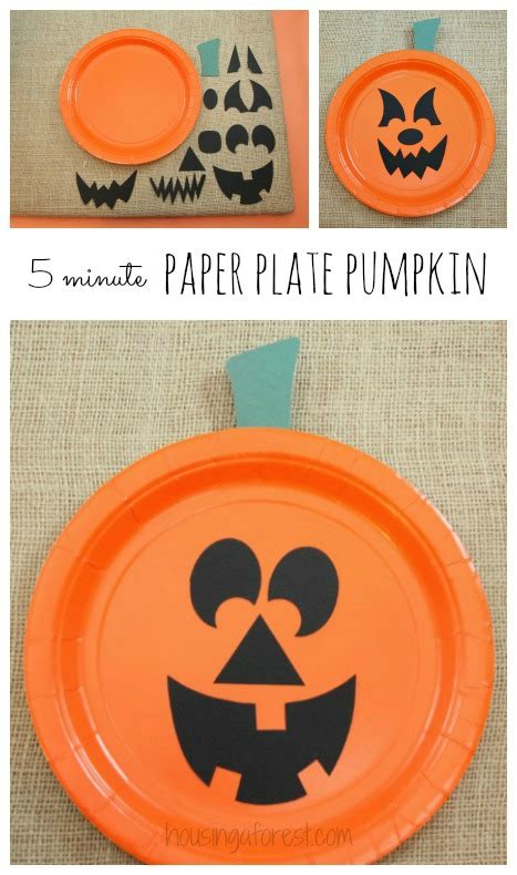 Paper Plate Pumpkins | Housing a Forest