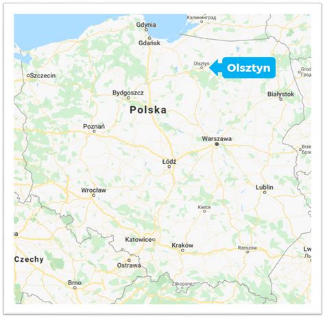 where is Olsztyn on a map of Poland | Kids in the City