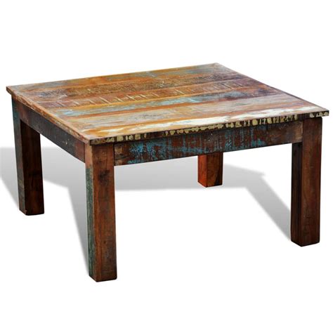 vidaXL Coffee Table Square Reclaimed Wood - Wood Factory Furniture