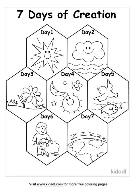 Free 7 Days Of Creation Coloring Page | Coloring Page Printables | Kidadl